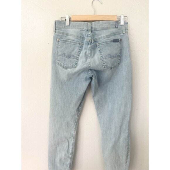 7 For All Mankind Gwenevere Low Rise Skinny Jeans For Women’s Size 29 Blue Denim - Picture 5 of 9